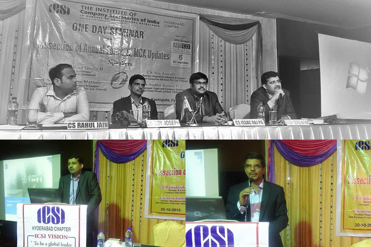 One Day Seminar on Dissection of Annual Forms & MCA Updates on 20.10.2015 M
